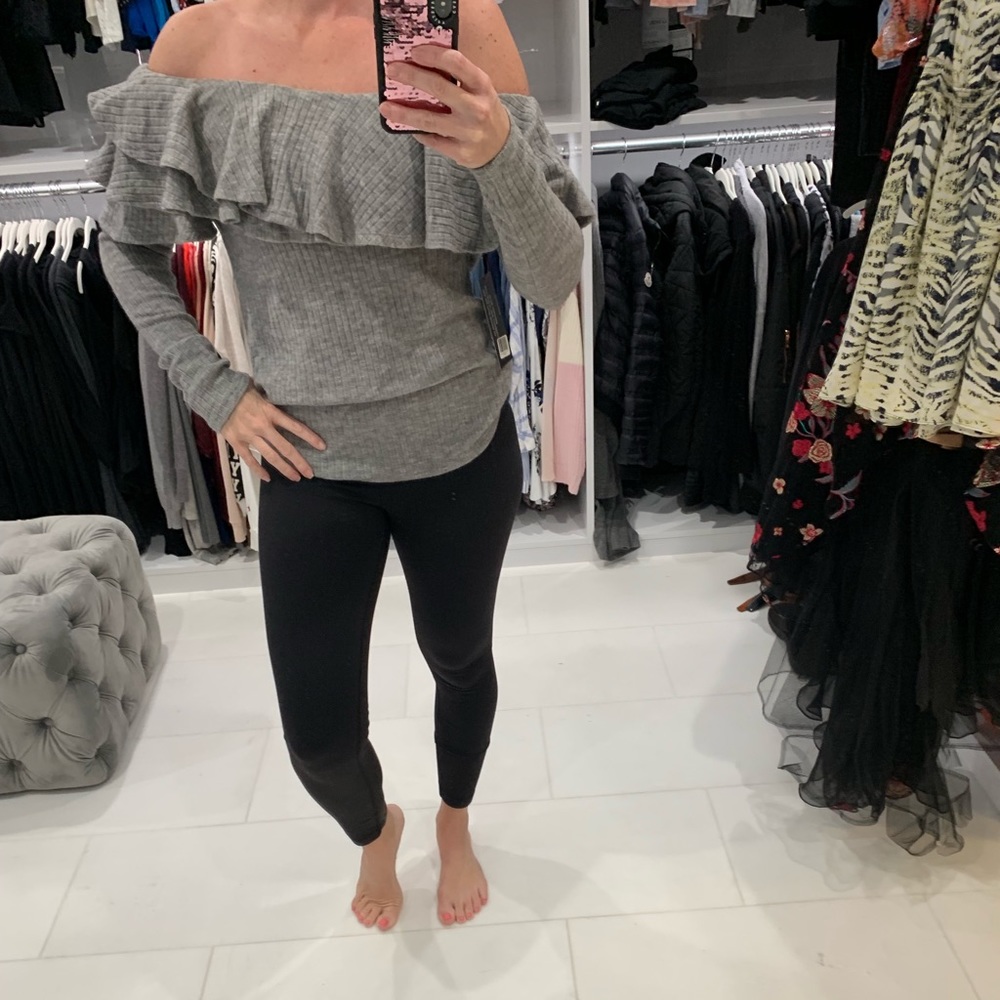 Grey off the shoulder top